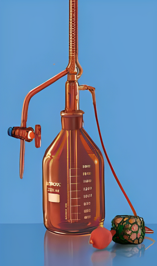 AUTOBURETTES With Glass stopcock, Class A, Amber, with Individual Calibration Certificate